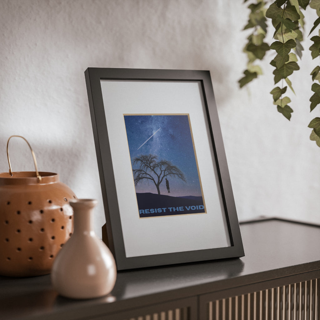 Resist the Void Framed Poster — Black Frame Space Art