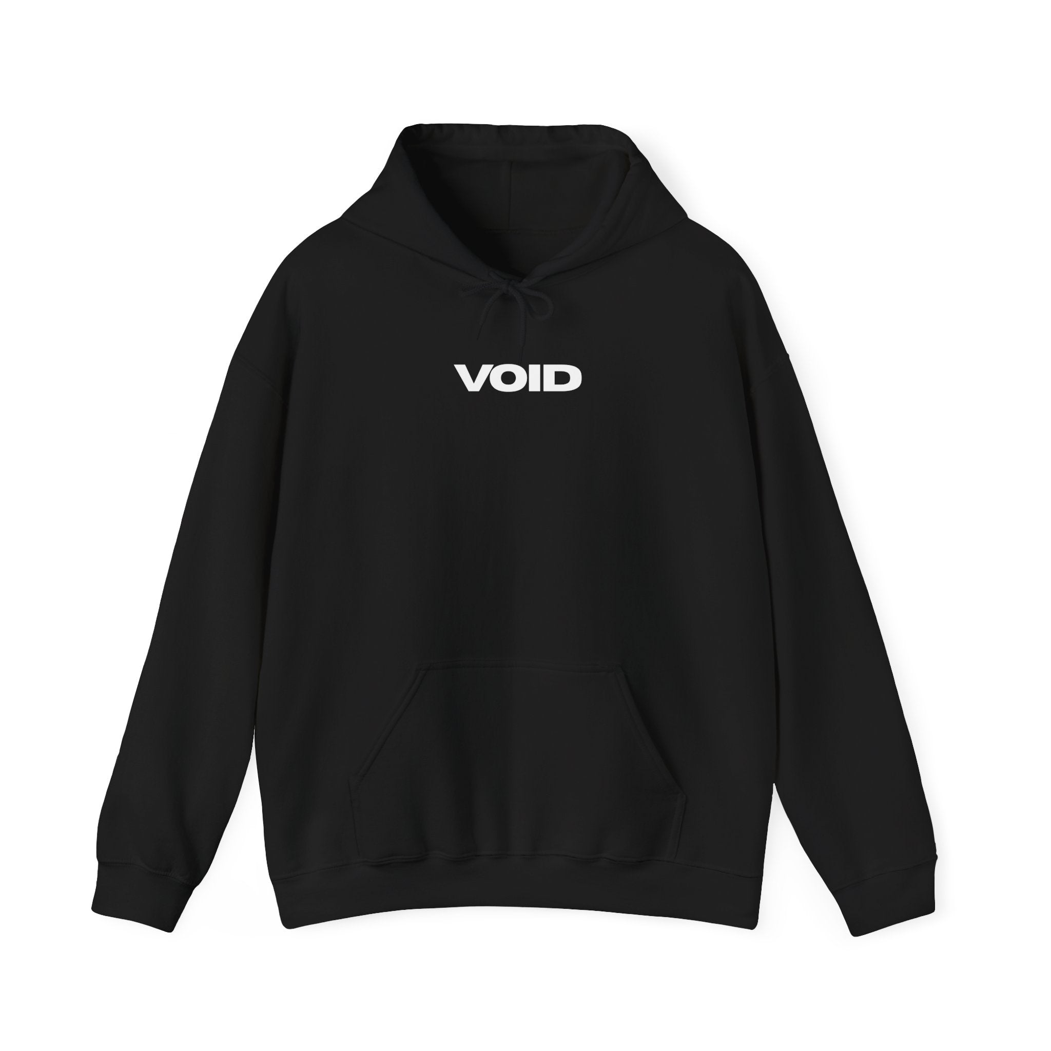 VOID Drip Hoodie — Gothic Streetwear Black Pullover with Bold Front Logo