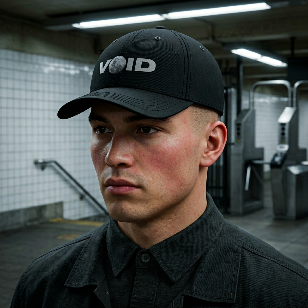 Void Moon Cap — Minimalist Astral Baseball Hat