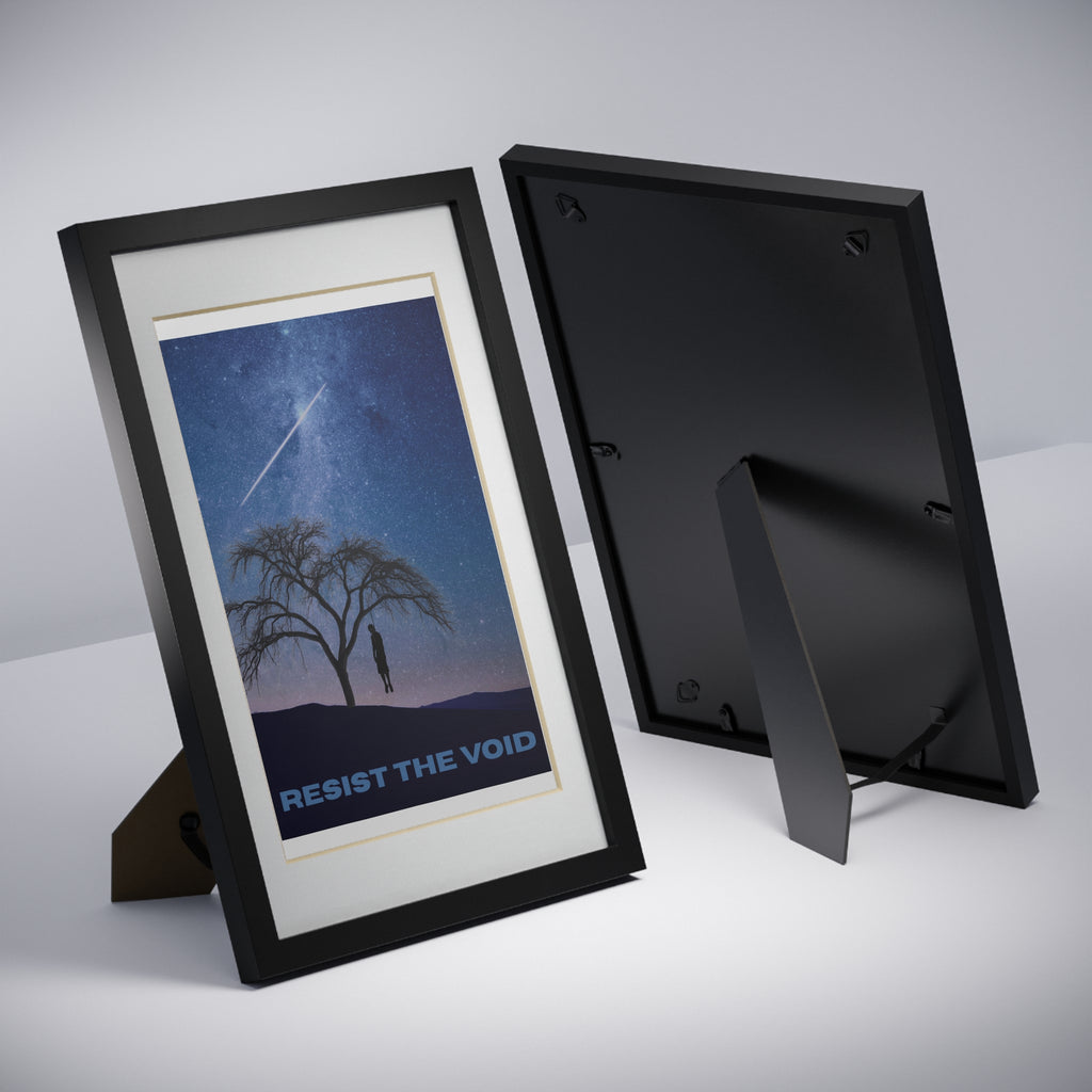 Resist the Void Framed Poster — Black Frame Space Art
