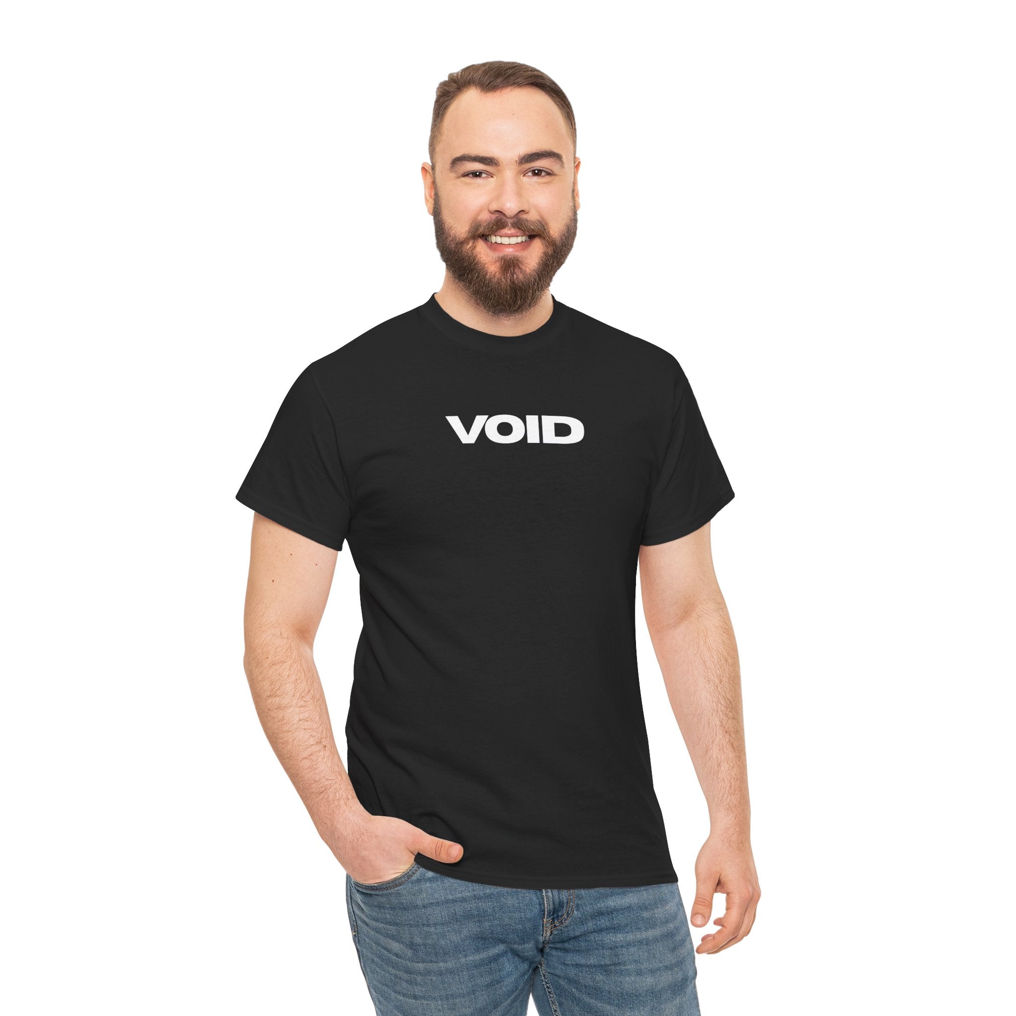 VOID Graphic Tee - Minimalist Black T-Shirt with Bold White Text