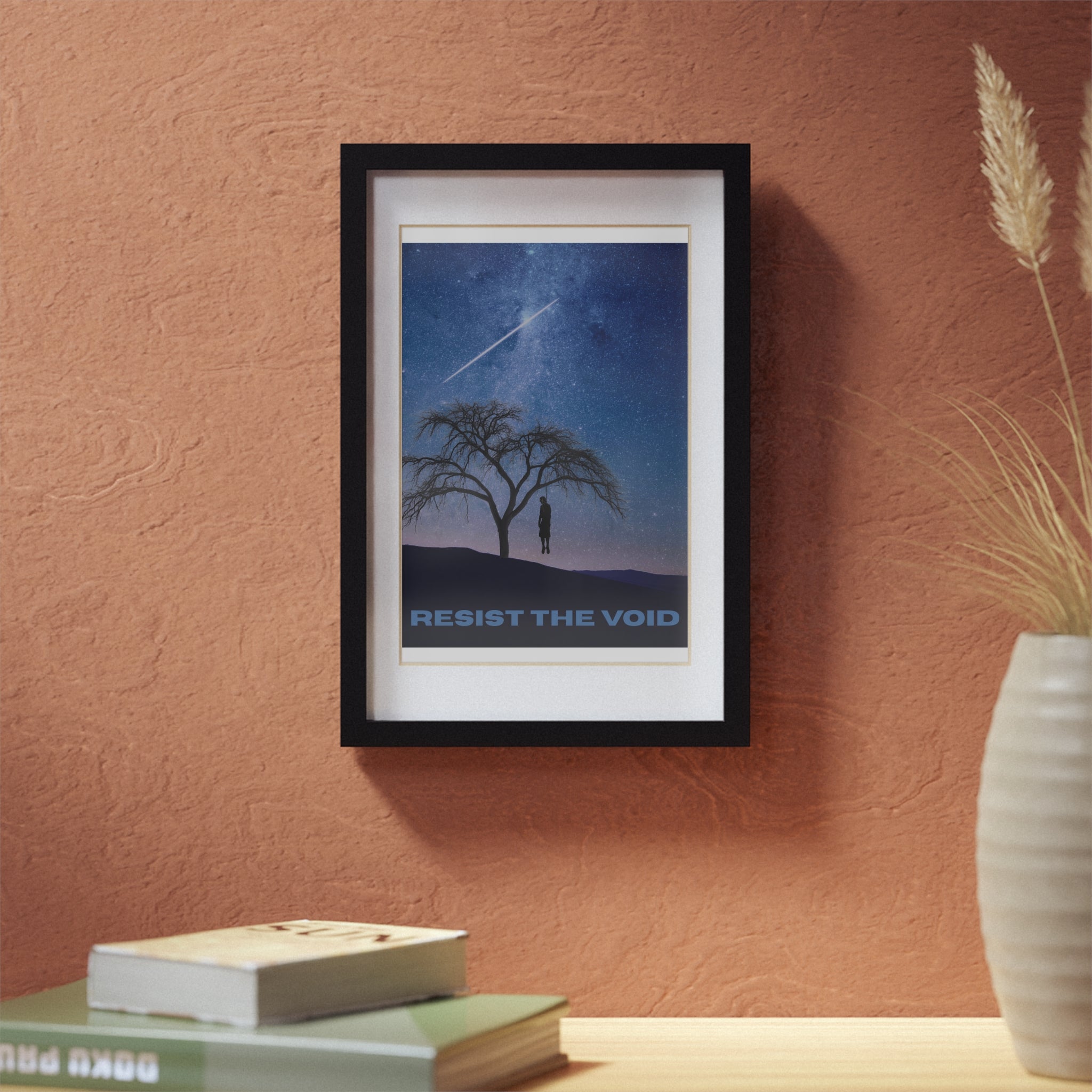 Resist the Void Framed Poster — Black Frame Space Art
