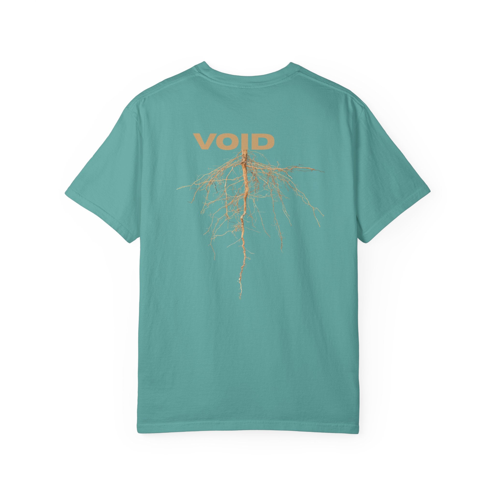 Void Graphic T-Shirt — Minimal Front Logo & Root Illustration Back