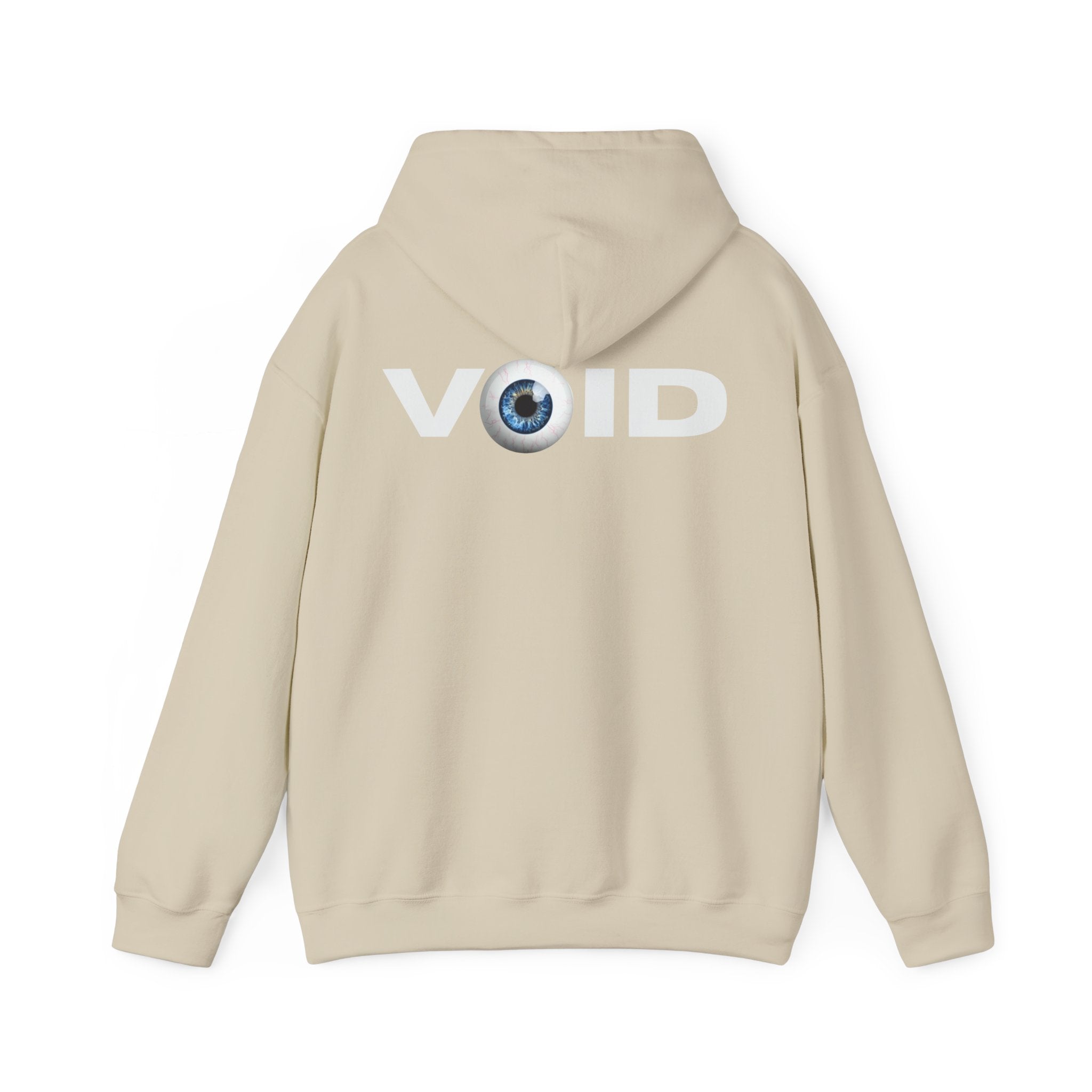 Void Eye Hoodie — Minimalist Graphic Pullover with 'VOID' Text and Eye Back Print