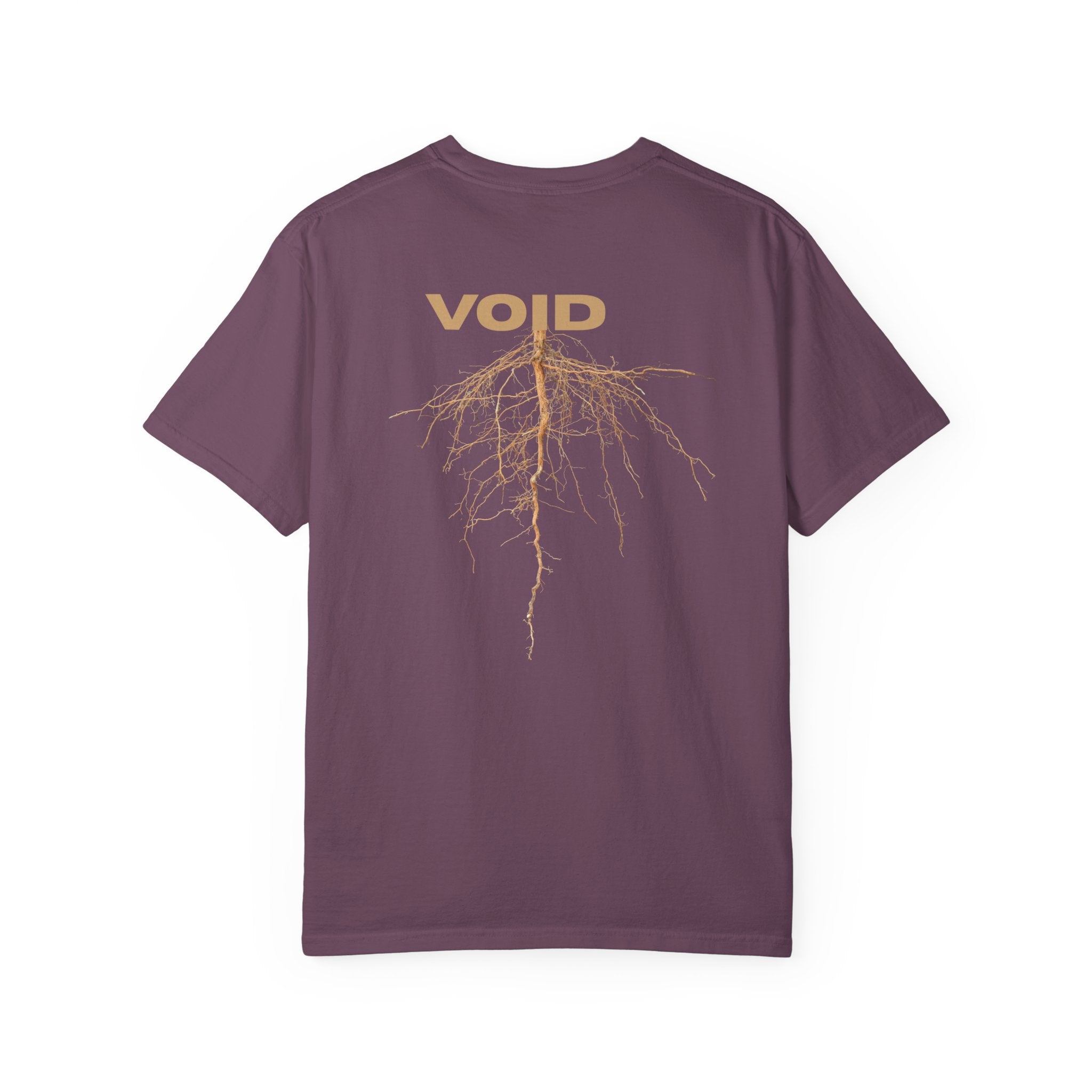 Void Graphic T-Shirt — Minimal Front Logo & Root Illustration Back