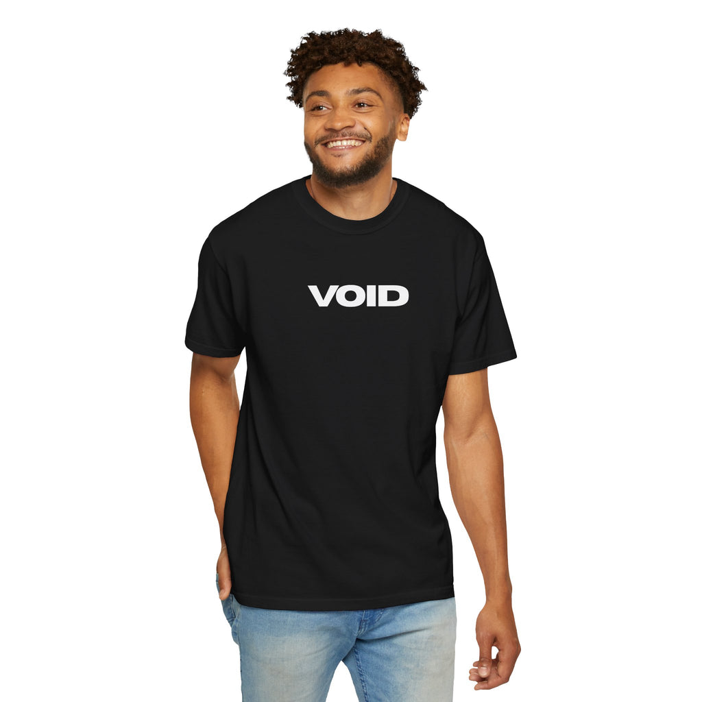 Void Graphic T-Shirt — Minimal Front Logo & Root Illustration Back