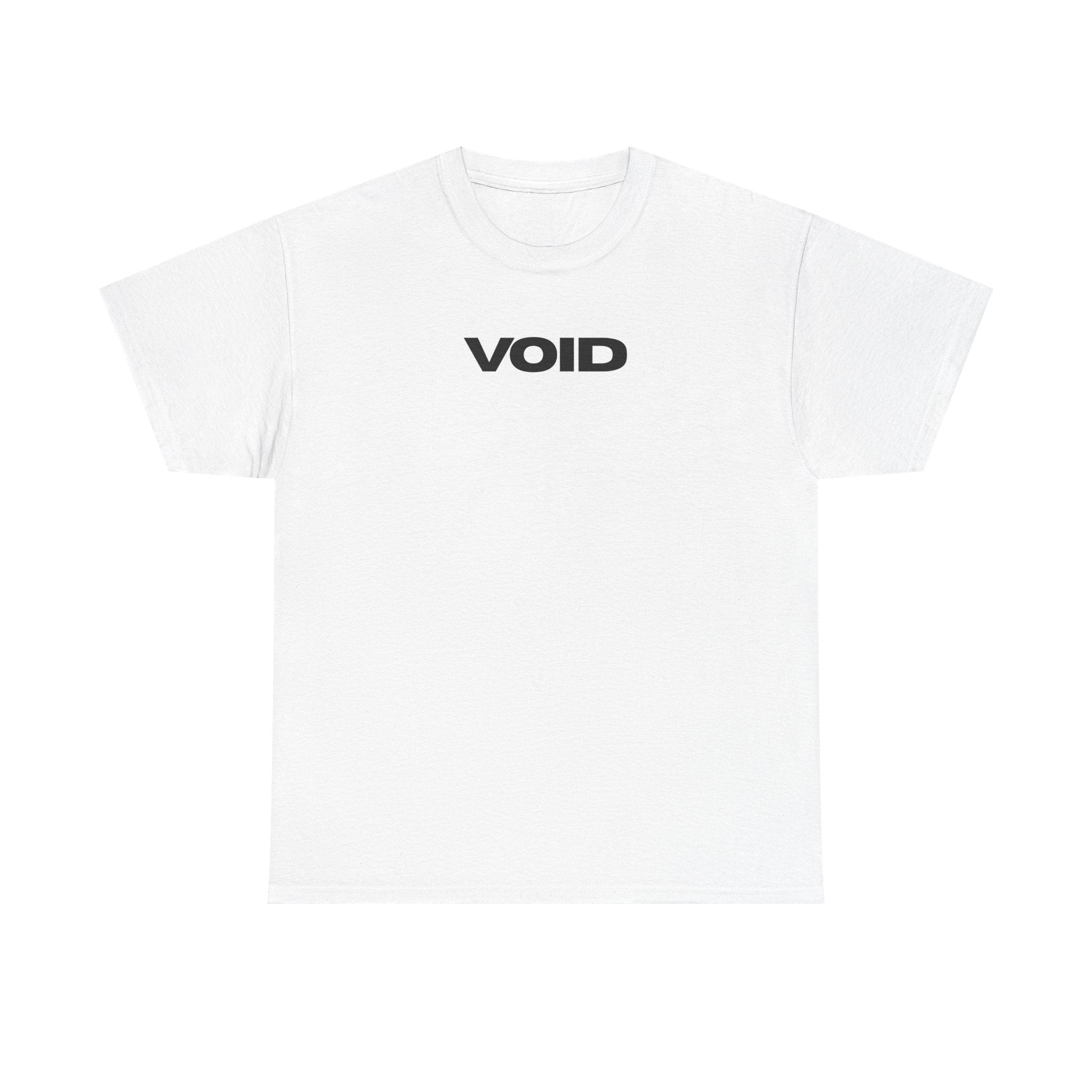 VOID Minimalist Graphic Tee — Simple Black Text Logo T-Shirt