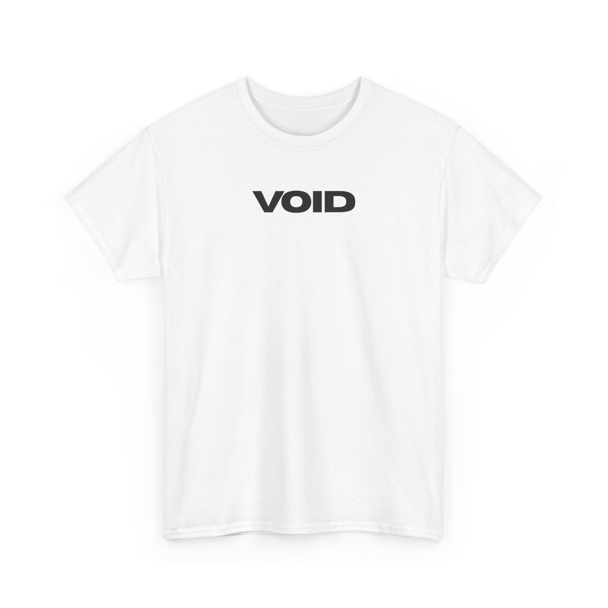 VOID Minimalist Graphic Tee — Simple Black Text Logo T-Shirt